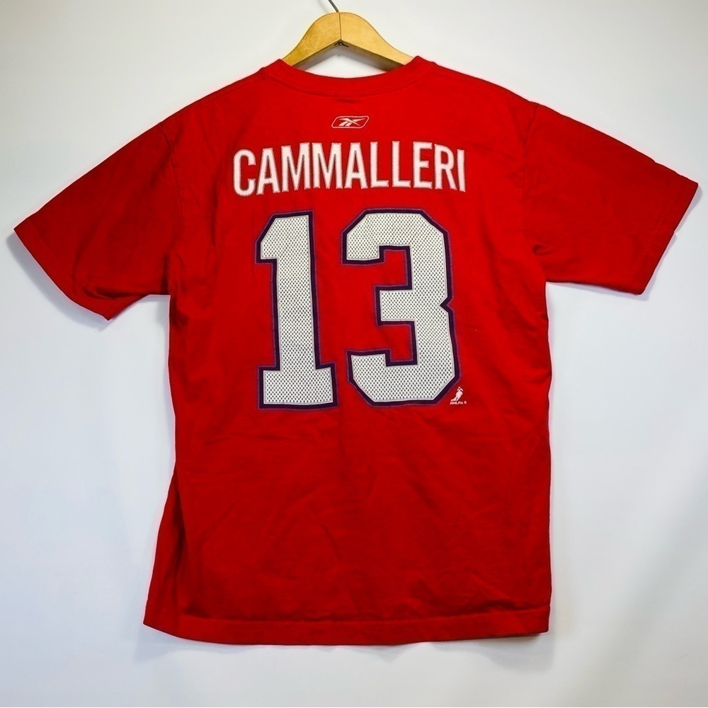 Canadien NHL hockey t shirt red reebok Cammalleri #13 medium reebok nhlpa logo - Picture 7 of 8